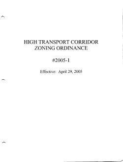 High Transport Corridor Zoning Ordinance