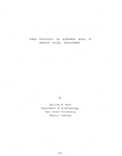 HUMAN EVOLUTION: AN HOMINID SOCIAL ALTERNATE MODEL
