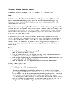 Marbury v. Madison Case Brief Summary