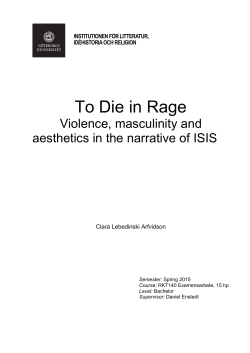 To Die in Rage - GUPEA - G&ouml;teborgs universitet