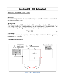 Experiment 10 ~ RLC Series circuit
