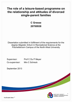 The role of a leisure-based programme on the - NWU