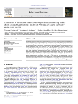 Assessment of dominance hierarchy through urine scent marking
