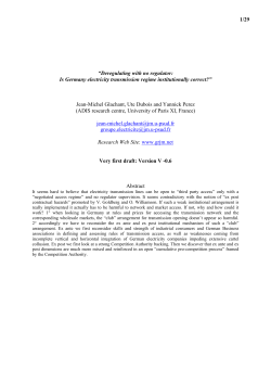 Deregulating with no regulator: Is Germany electricity transmission