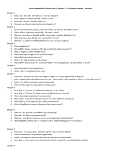 Pride and Prejudice Volume One (Chapters 1 &ndash; 12) Guided Reading