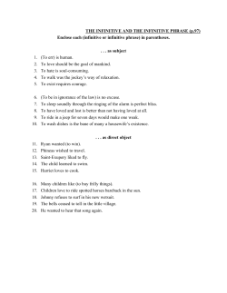 THE INFINITIVE AND THE INFINITIVE PHRASE (p.97)