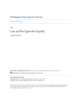 Law and the Quest for Equality - Washington University Open