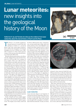 Lunar meteorites: new insights into the geological history of the Moon