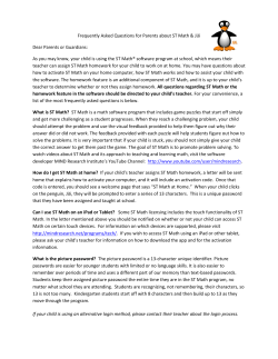 questions regarding ST Math or the homework