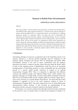 Humour in British Print Advertisements