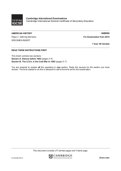 Specimen Paper 2 Insert for 2015
