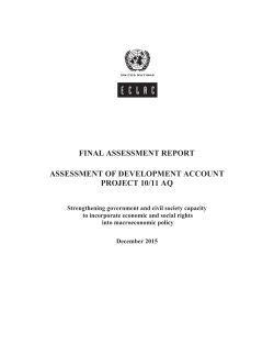 final assessment report assessment of development account project