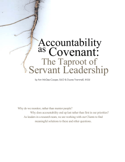 Accountability as Covenant: A New paradigm in Servant Leadership
