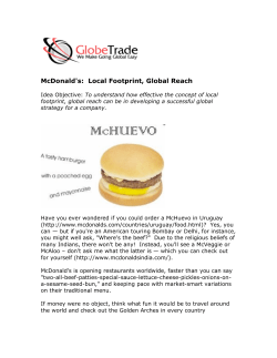 McDonald`s: Local Footprint, Global Reach
