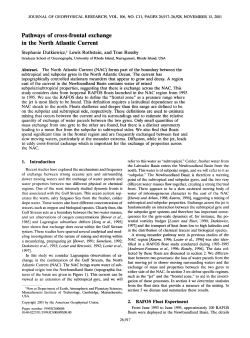 frontal exchange in the North Atlantic Current