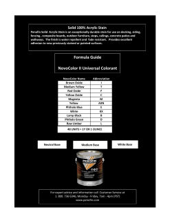 Penofin Solid Stain Color Formula Guide