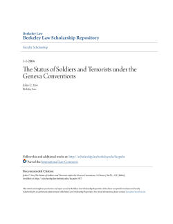 The Status of Soldiers and Terrorists under the Geneva Conventions
