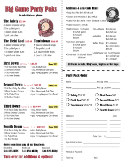 Big Game Party Paks