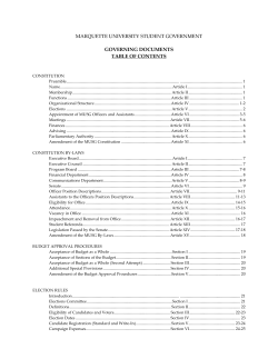marquette university student government governing