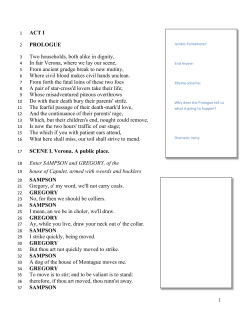 ACT I PROLOGUE Two households, both alike in dignity, In fair