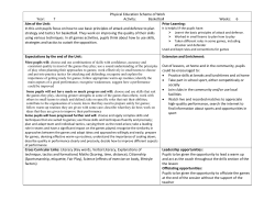 Physical Education Scheme of Work Year: 7 Activity: Basketball