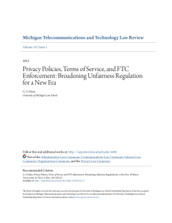 privacy policies, terms of service, and ftc enforcement: broadening
