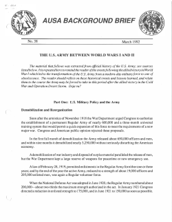 AUSA BACKGROUND BRIEF - Association of the United States Army