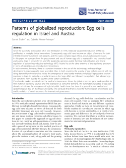 Patterns of globalized reproduction: Egg cells regulation in Israel