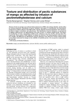 Texture and distribution of pectic substances of mango as
