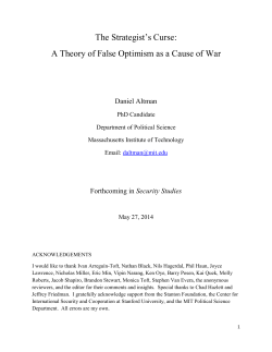 The Strategist`s Curse: A Theory of False Optimism as a Cause of War