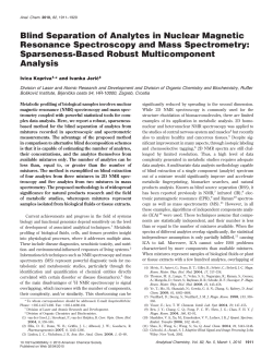 Blind Separation of Analytes in Nuclear Magnetic