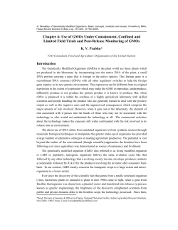 Chapter 4: Use of GMOs Under Containment, Confined and Limited