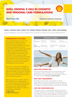 SHEll ONDINA X OIlS IN cOSmETIc AND pERSONAl cARE