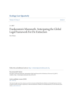 Frankenstein`s Mammoth: Anticipating the Global Legal Framework