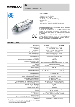 pressure transmitter technical data