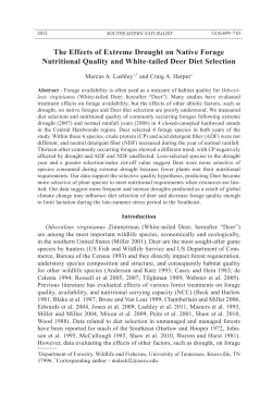 The Effects of Extreme Drought on Native Forage Nutritional Quality