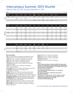 Effective May 26, 2015 through September 4, 2015