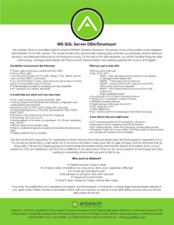 MS sql server DBA-developer