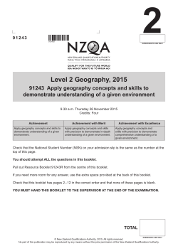 Level 2 Geography (91243) 2015