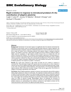 Rapid evolution in response to introduced predators II