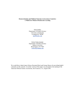 Democratization and Political Tolerance in Seventeen Countries: A