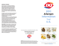 Allergen Information - Moorhead Dairy Queen