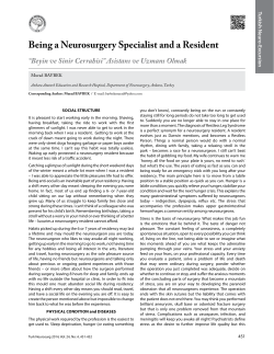 Being a Neurosurgery Specialist and a Resident
