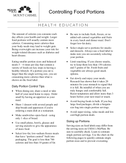 Controlling Food Portions