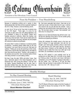 Newsletter 2011-05 - Olivenhain Town Council