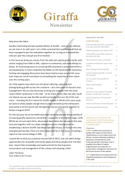 giraffa vol 6(1) front page - Giraffe Conservation Foundation