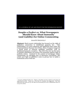 Despite a Perfect 10, What Newspapers Should Know About Immunity