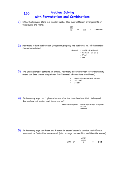 Problem Solving with Permutations and Combinations 1.10