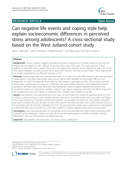 Can negative life events and coping style help explain