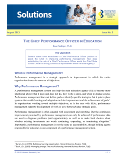 the chief performance officer in education